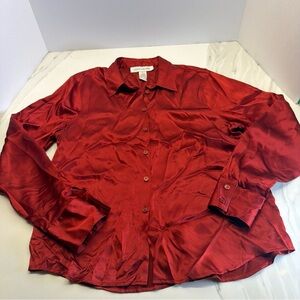 Jones New York Red Button Down Shirt